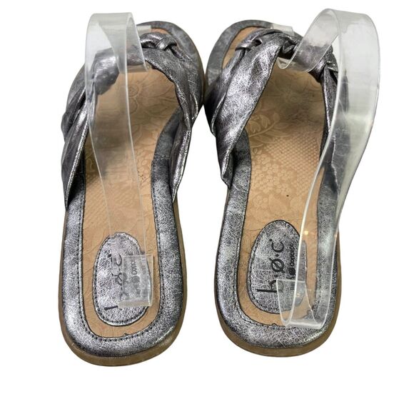 Boc Born Concept Silver Metallic Thongs Slides Sandals Flats Slip On Shoes sz 11 - Picture 7 of 16